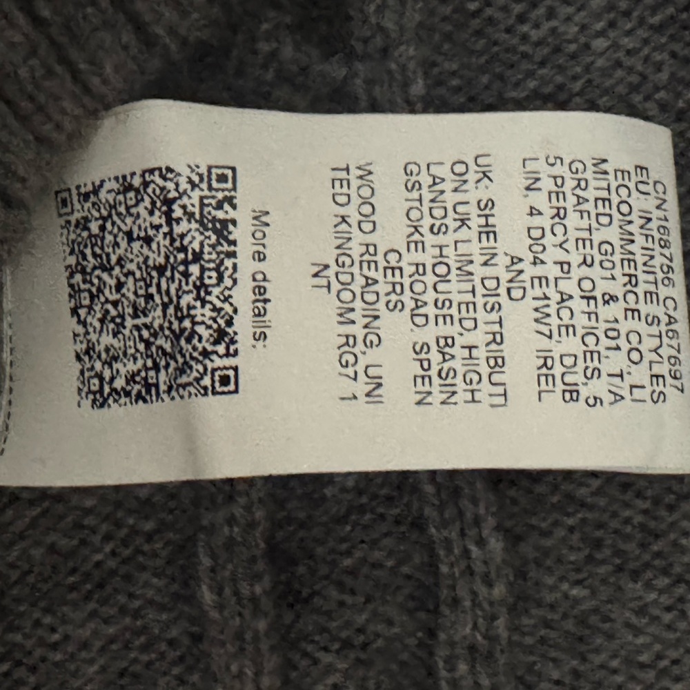 SHEIN Gray Cable Knit Sweater Dress Turtleneck Size L - Picture 5 of 5